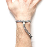 White Noir Pembroke Silver and Rope Bracelet