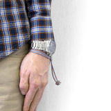 Project-RWB Red White and Blue Pembroke Silver and Rope Bracelet