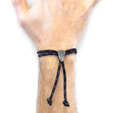 Black Pembroke Silver and Rope Bracelet