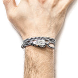 White Noir Tyne Silver and Rope Bracelet