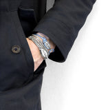 White Noir Tyne Silver and Rope Bracelet