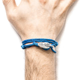 Blue Noir Tyne Silver and Rope Bracelet