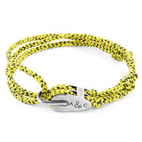 Yellow Noir Tyne Silver and Rope Bracelet