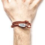 Red Noir Tyne Silver and Rope Bracelet