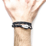 Black Tyne Silver and Rope Bracelet