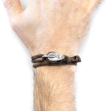 Brown Tyne Silver and Rope Bracelet