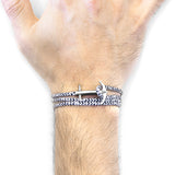 White Noir Admiral Anchor Silver & Rope Bracelet