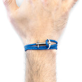 Blue Noir Admiral Anchor Silver & Rope Bracelet