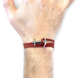 Red Noir Admiral Anchor Silver & Rope Bracelet