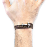 Brown Admiral Anchor Silver & Rope Bracelet