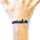 Navy Blue Admiral Anchor Silver & Rope Bracelet