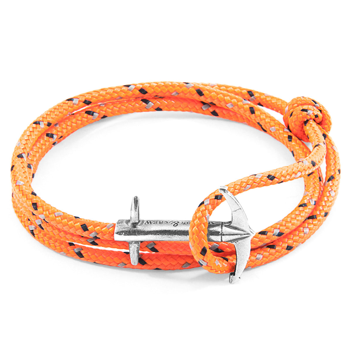 Orange Admiral Anchor Silver & Rope Bracelet (No. 1-75 Only)