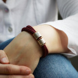 Cranberry Paracord and Silver Medical Alert Bracelet