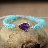 AMETHYST AND JADE CHARM BRACELET