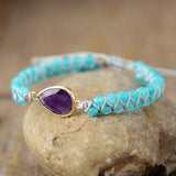 AMETHYST AND JADE CHARM BRACELET