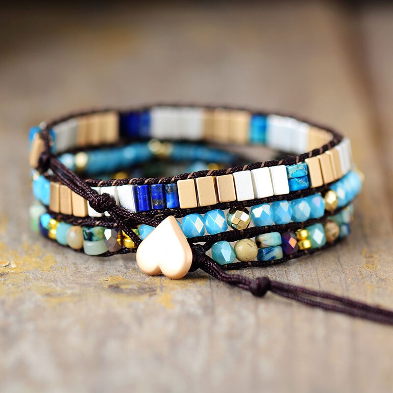 BOHO BRACELET WITH TURQUOISE AND MIXED STONES