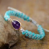 AMETHYST AND JADE CHARM BRACELET