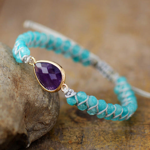 AMETHYST AND JADE CHARM BRACELET