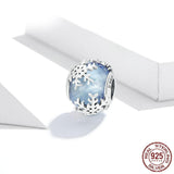 CRYSTAL SNOWFLAKE Christmas Sterling Silver Charm