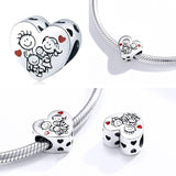 FAMILY HEART Sterling Silver Charm