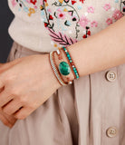 WRAP BRACELET WITH MALACHITE AND NATURAL STONE