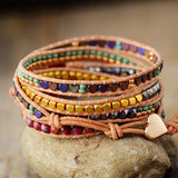 COLOURED HEART WRAP BRACELET