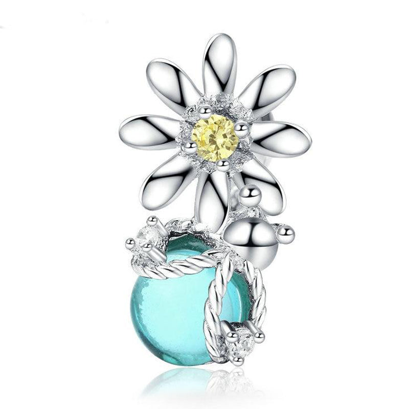 FIREFLIES AND DAISY Sterling Silver Charm