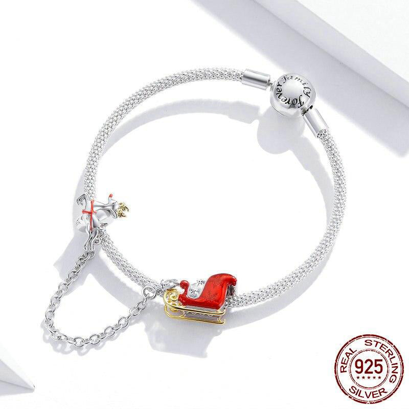 SLEIGH RIDE Christmas Sterling Silver Charm