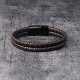 Leather Two-tone Dual Rope Bracelet