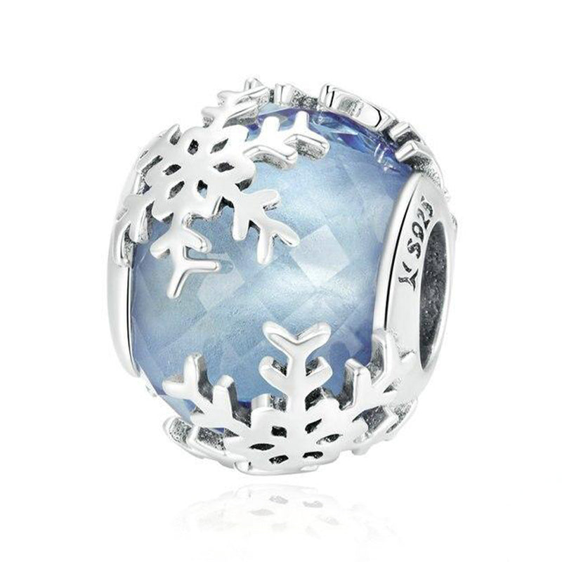 CRYSTAL SNOWFLAKE Christmas Sterling Silver Charm