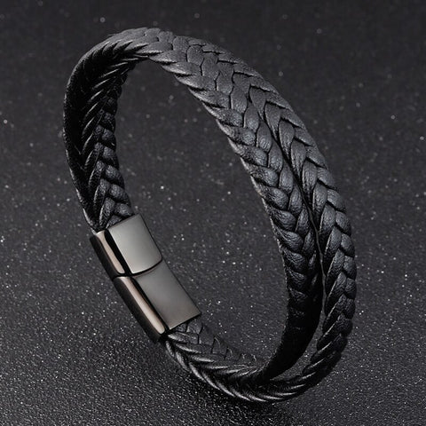 Multi-layered Handmade Braided Leather Wristband
