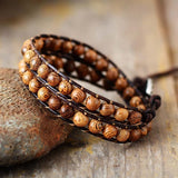 DUAL WOODEN BEAD BRACELET