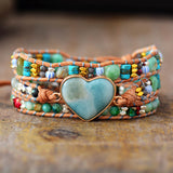 SPIRITUAL HEART AMAZONITE WRAP BRACELET