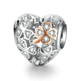 CLOVER Heart Sterling Silver Charm