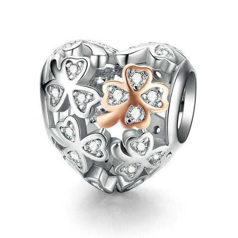 CLOVER Heart Sterling Silver Charm
