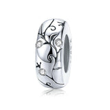 BRANCH PATTERNED WHEEL Sterling Silver Charm