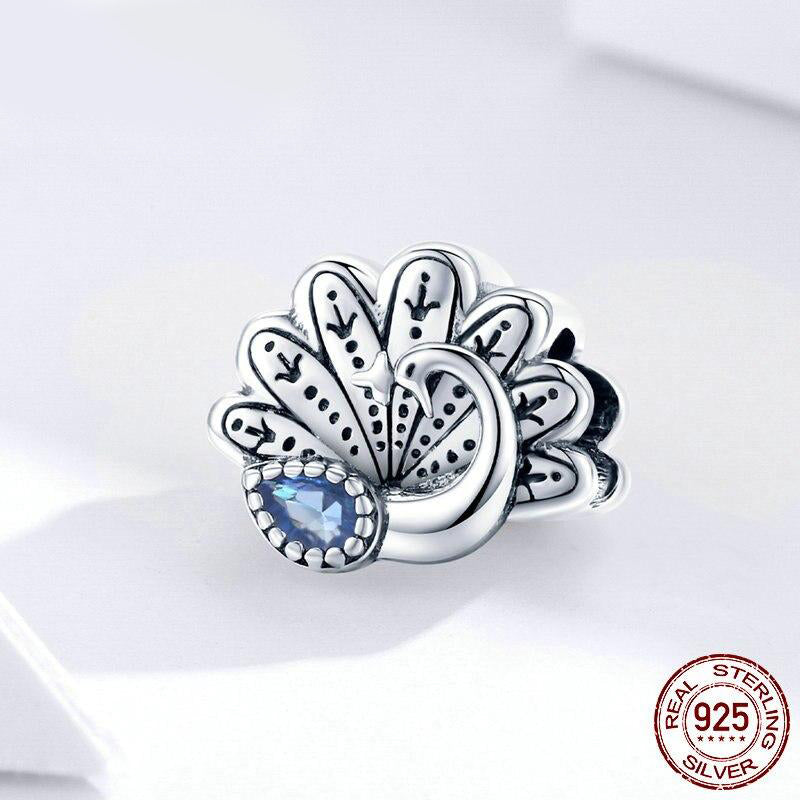 RETRO PEACOCK Sterling Silver Charm
