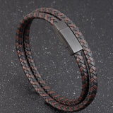 Woven Leather Two-tone Wraparound Bracelet