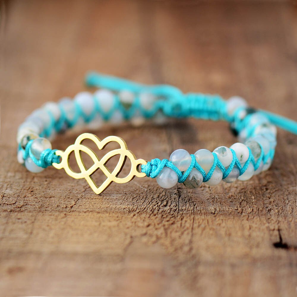 INFINITY HEART BRAIDED MACRAME BRACELET