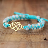 INFINITY HEART BRAIDED MACRAME BRACELET