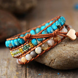 JASPER AND ONYX BOHO WRAP BRACELET