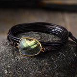 ROPE WRAP BRACELET WITH LABRADORITE