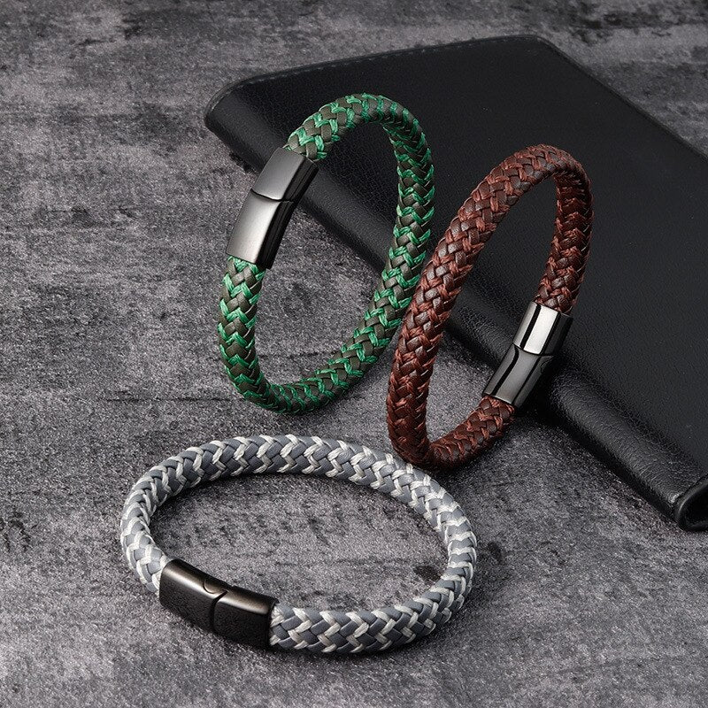 Two-tone Leather Wristband
