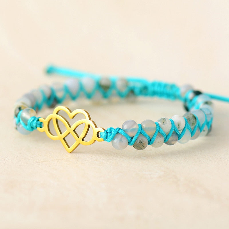 INFINITY HEART BRAIDED MACRAME BRACELET