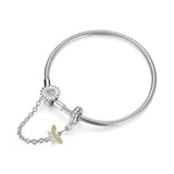 SUNFLOWER AND HONEYBEE Sterling Silver Snake-Chain Charm Bracelet