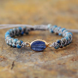 MACRAME CHARM BRACELET WITH JASPER STONES