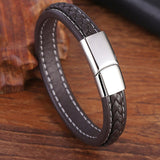 Leather Braid Wristband