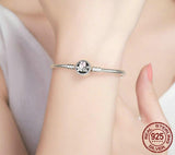 CHERRY BLOSSOM Sterling Silver Snake-Chain Charm Bracelet