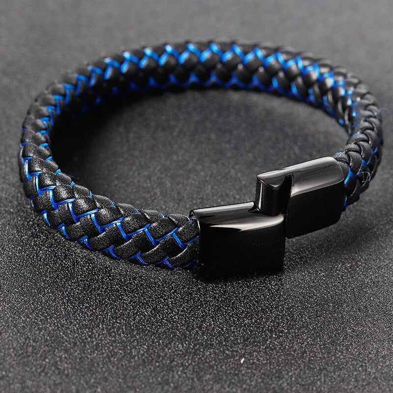 Black and Blue Double Layer Wristband