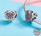 VINTAGE PURPLE HEART Sterling Silver Charm